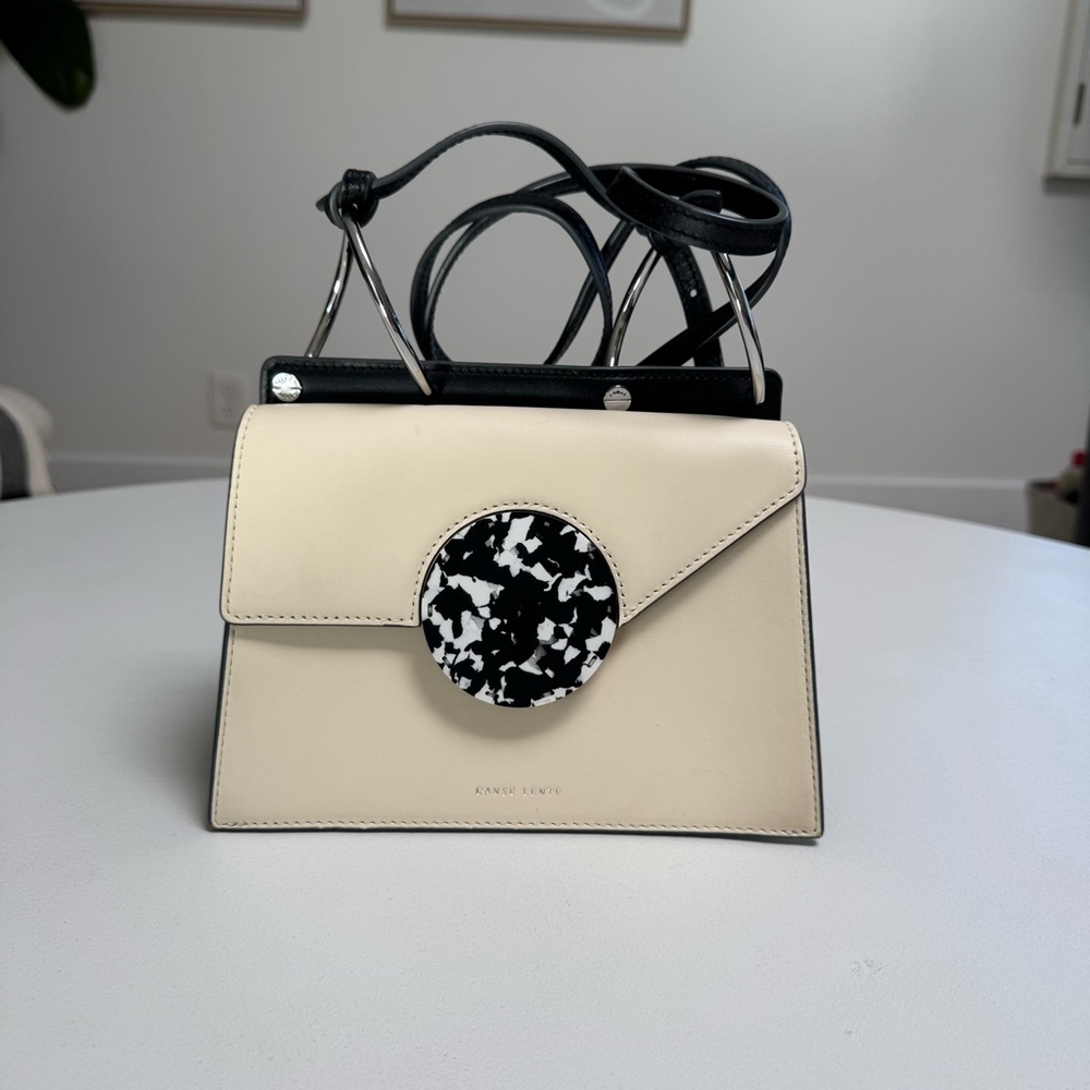 Danse Lente Mini Phoebe Cream and Black Crossbody Bag